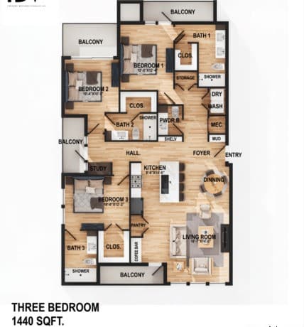 3-bedroom rental at 5135 Wurzbach Rd Unit 622 in San Antonio, TX — photo 2