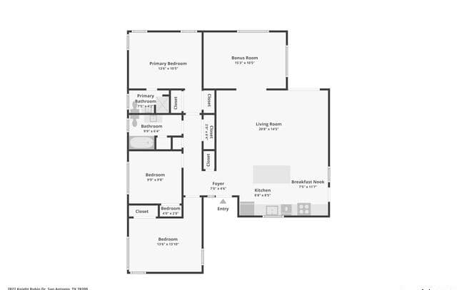 3-bedroom rental at 2822 Knight Robin in San Antonio, TX — photo 3